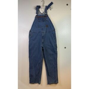 CE Schmidt Denim Overalls Mens 38/30 Bib Carpenter Pants Blue Jean Workwear Farm